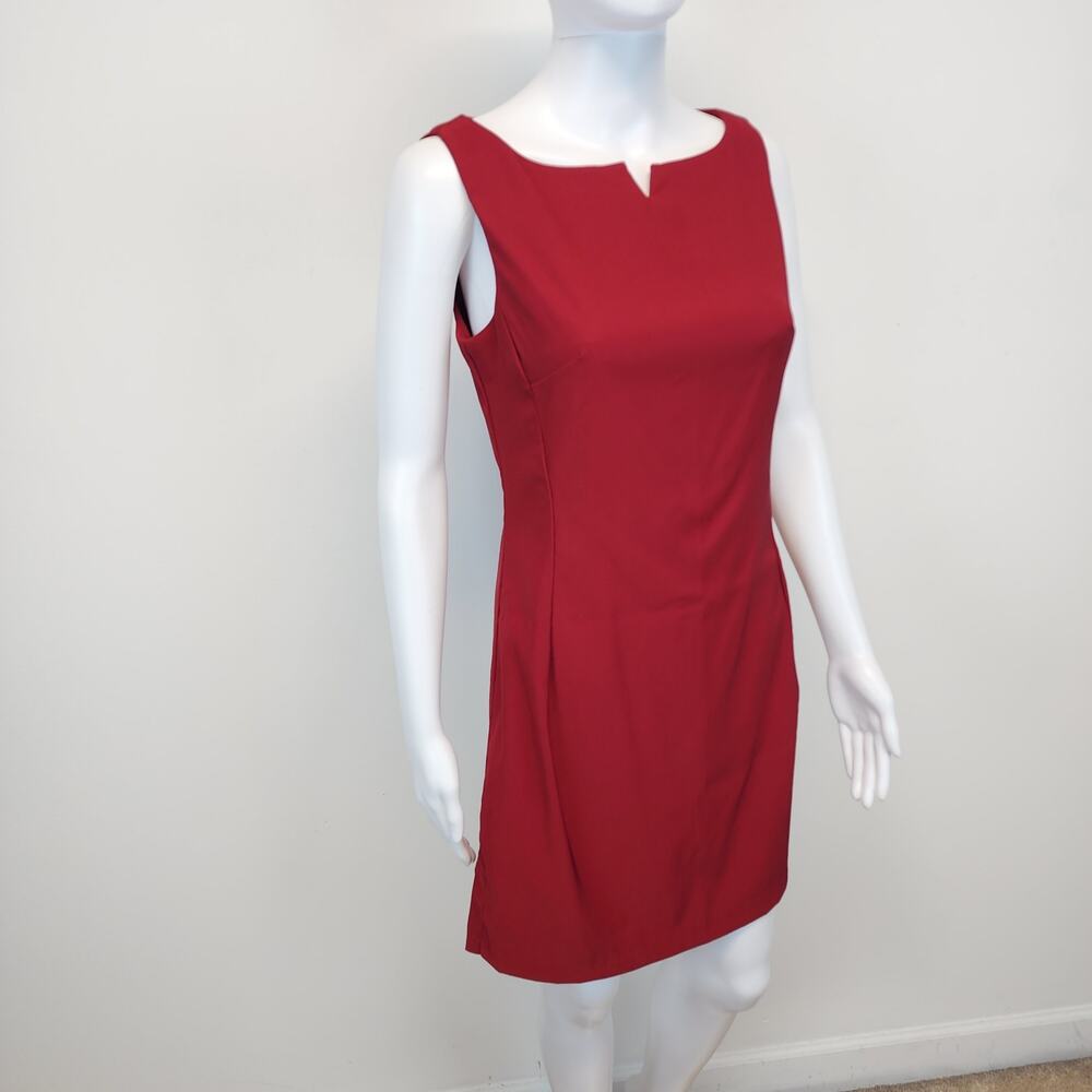 Vintage Rampage Sleeveless Dress Size 7 Red Sheath Pleated Preppy Y2K 2000s